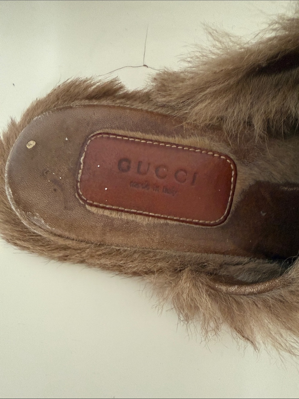 Gucci Black Leather Fur-Lined Horsebit Slipper Mules Size 6 - Picture 5 of 13